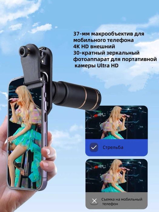 Объектив для телефонов  с высоким разрешением 4K