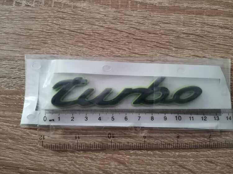 Емблема Turbo за Porsche черен с зелено