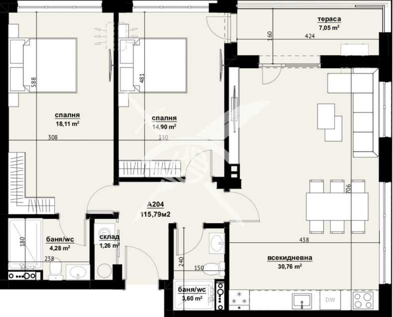 Продава се Тристаен апартамент в Бургас, Изгрев - 115 кв.м за 1122 €/кв.м - Снимка #1