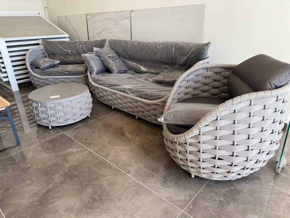 Set Deosebit Canapele pentru Terasa, Gradina, cu Masuta si Perne