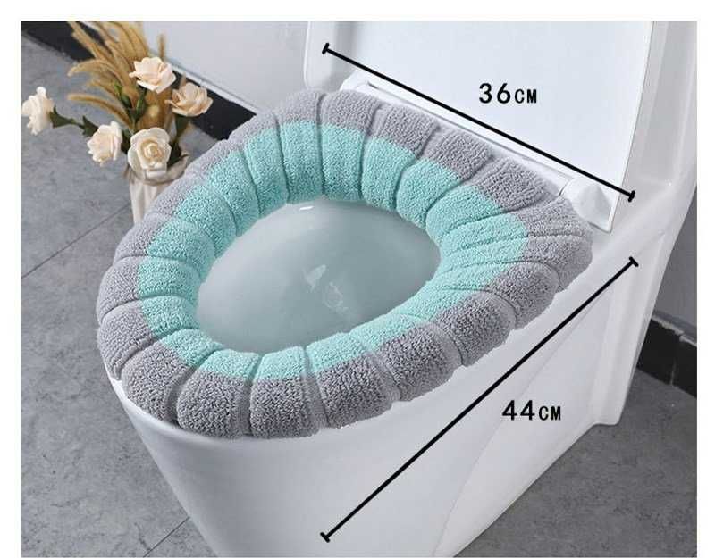 Пухкав калъф за тоалетна чиния, мека и топла подложка в различен цвят