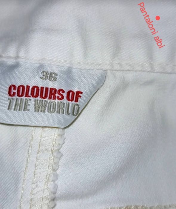 Pantaloni albi denim mărimea  36 - Colours of The World -  Reducere la seturi
