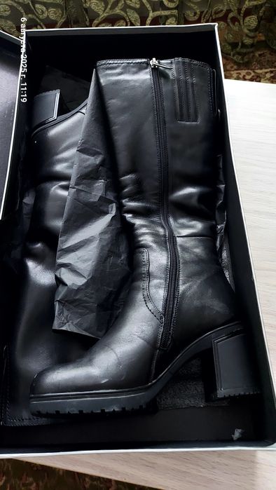 Сапоги зимние кожаные