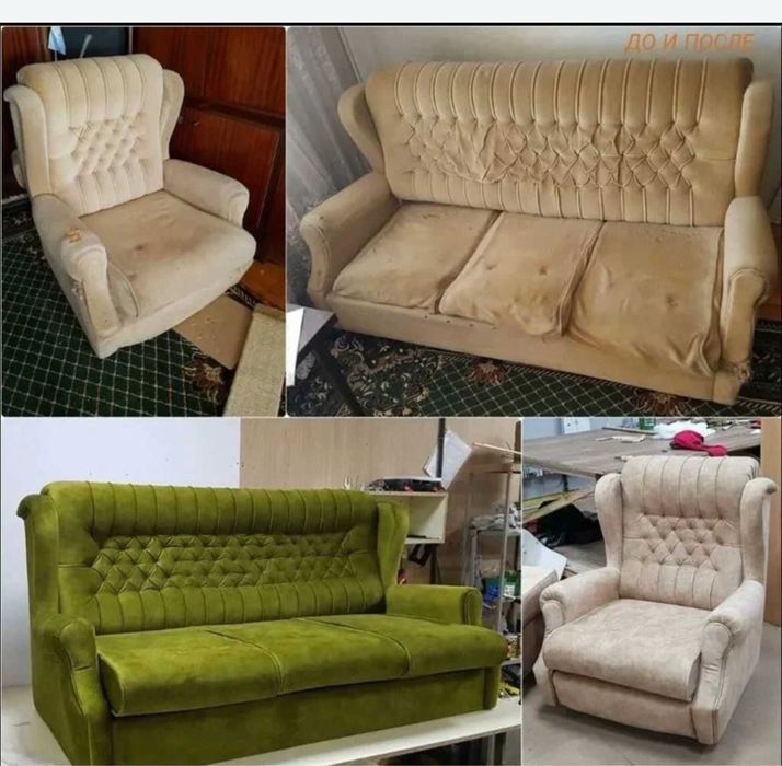 Перетяжка дивана и мягкой мебели недорого