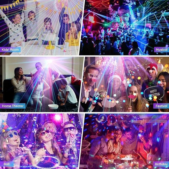 Disco Lights, 5-in-1 Led DJ Light with Tripod Stand