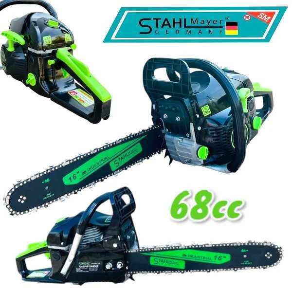НЕМСКА Бензинова Резачка STAHLMAYER 68cc + Точило за Вериги +ЛЕД ФЕНЕР