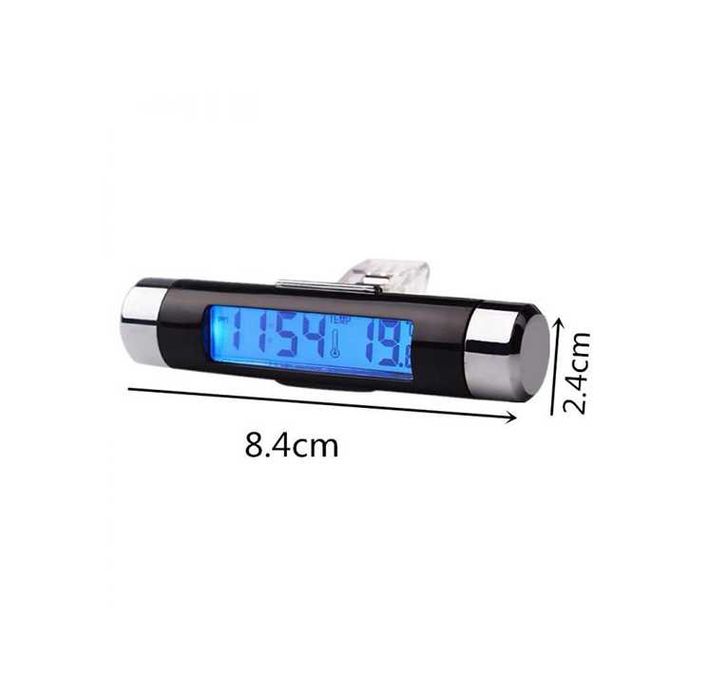 Ceas digital auto cu termometru – ecran LCD, iluminare LED