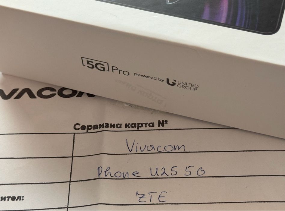 ЧИСТО НОВ 256GB ZTE 5G Pro Phone U25 Vivacom Гаранция 2027г. Black
