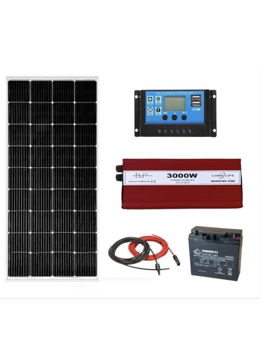 Kit solar fotovoltaic off grid 200w cu invertor de 3000w