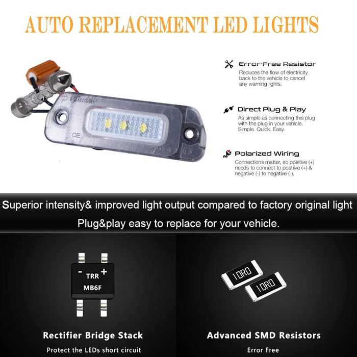 LED плафони заден регистрационен номер Mercedes ML GL R w164 w251 x164