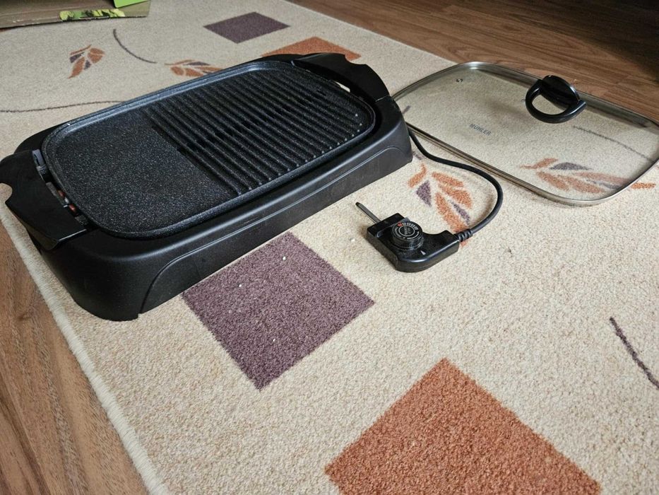 Скара електрическа с капак MUHLER MG-4030M, мраморно покритие, 1800W