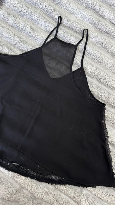 Черен вечерен топ с пайети, елегантен, Forever 21