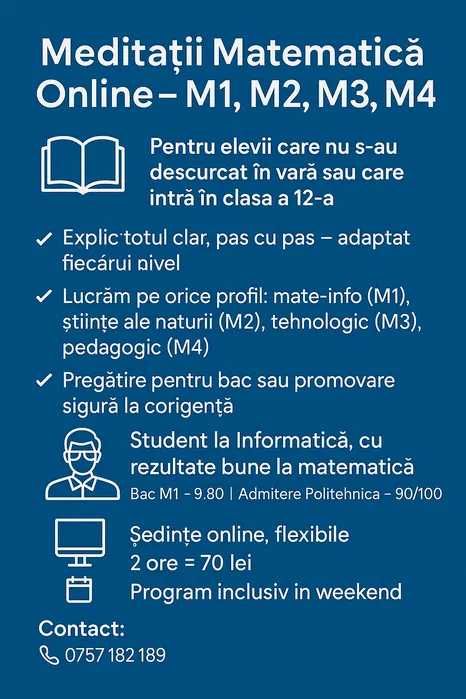 Matematică M1/M2/M3/M4