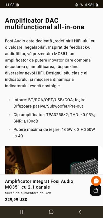 Fosi audio MC 351 - 2.1 amplificator