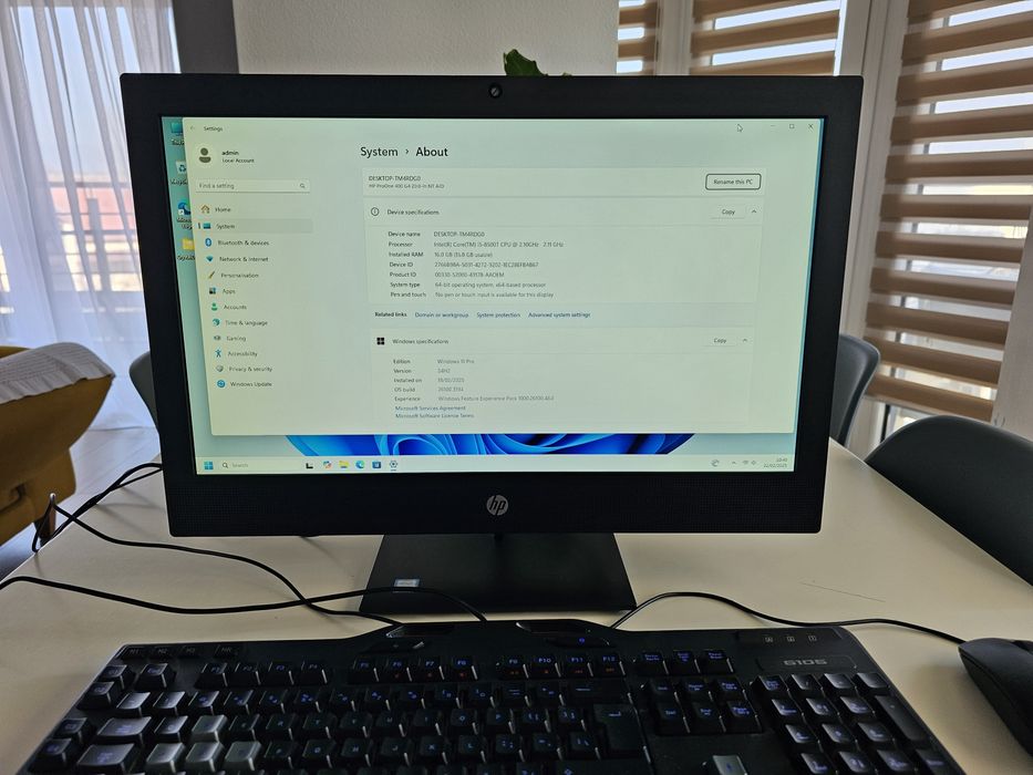 All-in-One HP ProOne 400 G4 i5-8500T 16GB DDR4 ssd 256gb hdd 1TB Win11