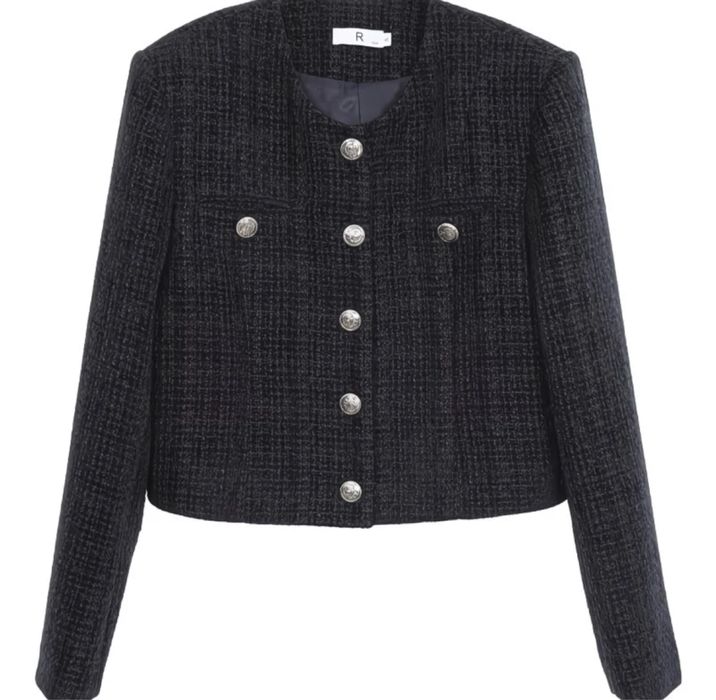 Пиджак твид тёмно-синий