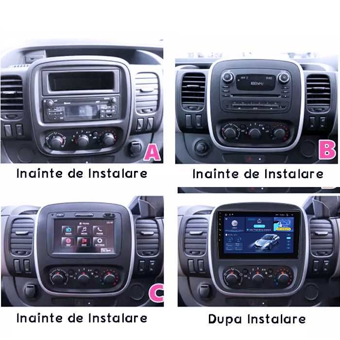 Navigatie dedicata Opel Vivaro 2014-2018, 4GB RAM/64GB ROM, Android 14