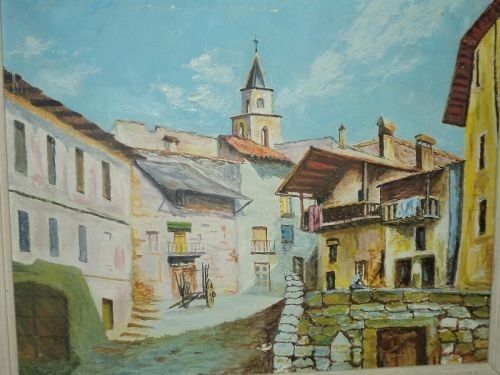 Tablou Ulei pe panza o lucrare deosebita in cutit,semnata si datata,5