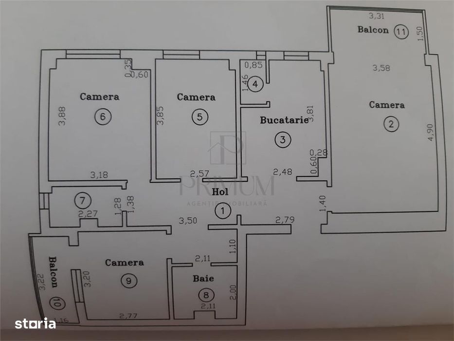 Freidorf - 4 Camere - 2 Bai - Etaj 1 - Debara - 2 Balcoane - Centrala