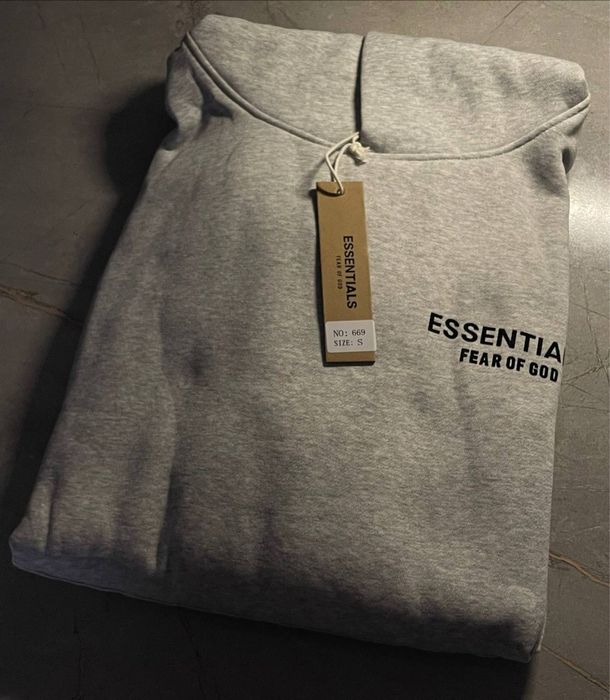 Худи ESSENTIALS серое / Oversize / Премиум качество