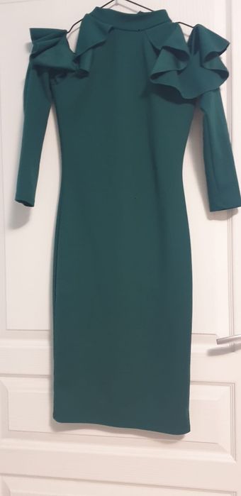 Rochie dama verde. Office, ocazie, s-xs. Elastica.
