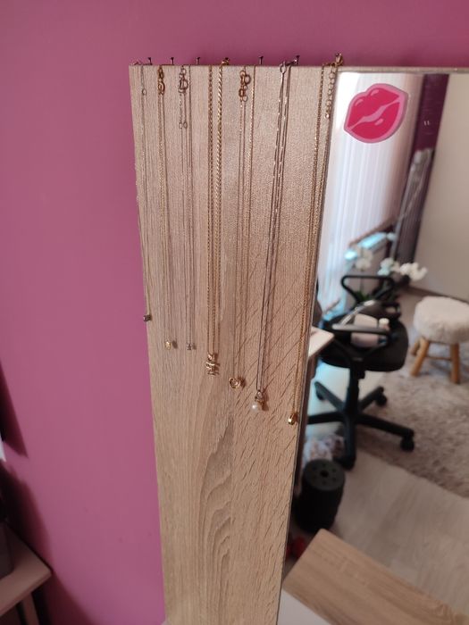 Тоалетка, дъб сонома+бял гланц