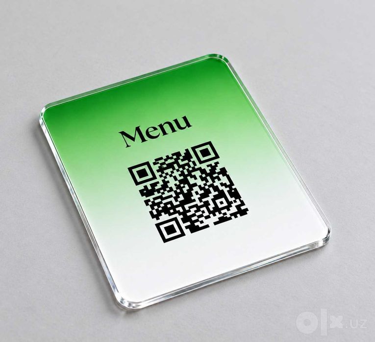 Акриловые QR-таблички Menu 70х80 мм, тираж 150 шт