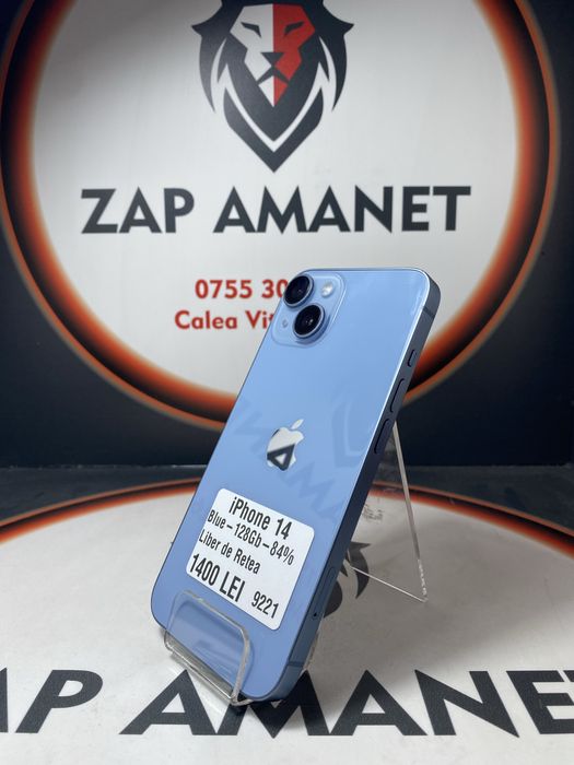 ZAP AMANET Vitan - iPhone 14 - 128GB - Blue - 84% baterie