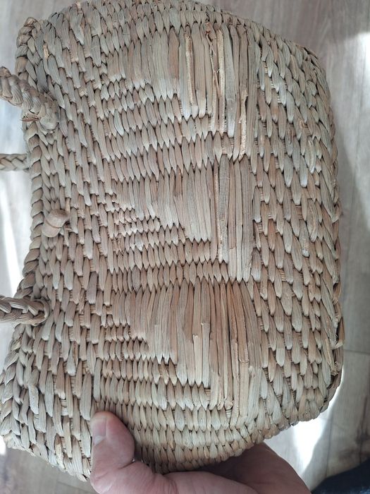 Плетена, сламена дамска чанта от 70-те