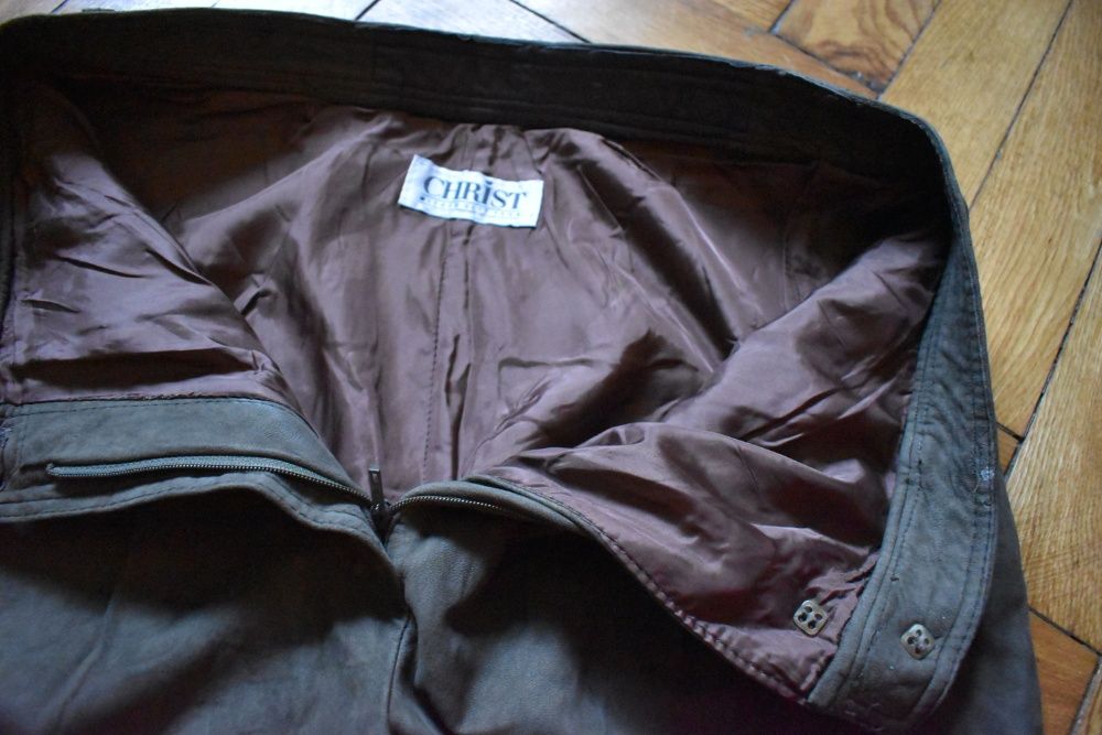 Pantaloni dama din piele intoarsa