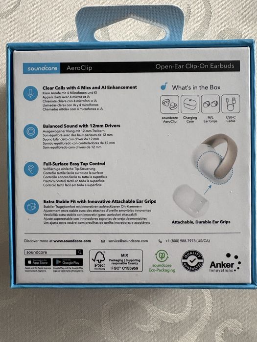 Безжични слушалки Soundcore AeroClip