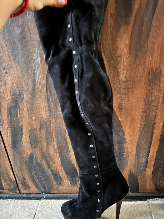 Дамски ботуши естествен велур