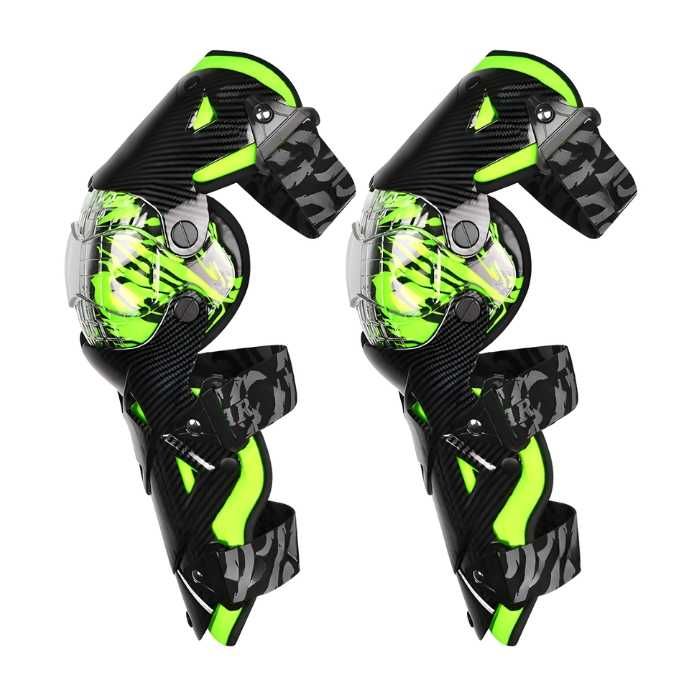 Мото наколенки PA968 комплект 2 бр.  карбон зелени/червени