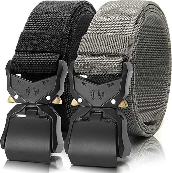 Curea tactica CHAOREN textila, reglabila, neagra si gri