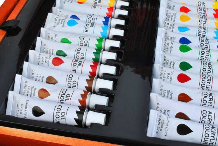 Професионален дървен куфар за рисуване Maaleo, 177 части