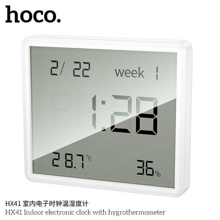 Hoco HX41 Датчик температуры и влажности часы термометр и гигрометр