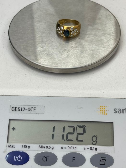 Inel cu pietre prețioase din aur de 18K Amanet BKG
