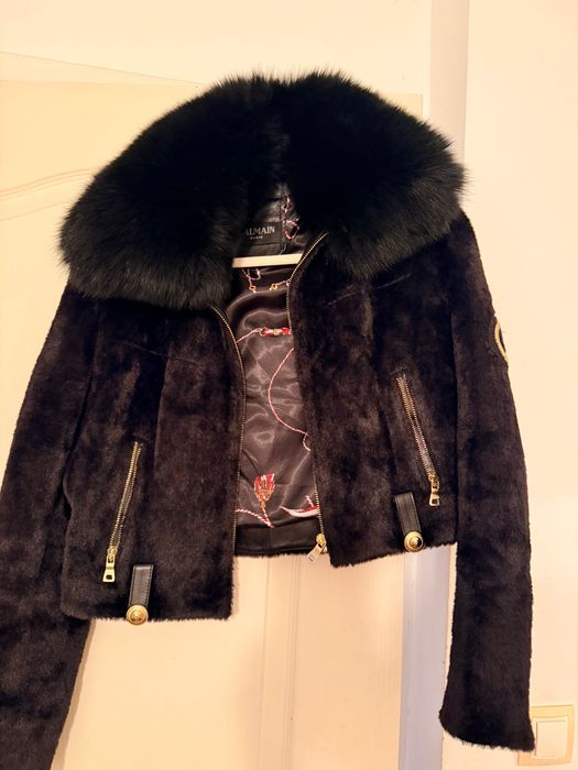 Кожено Яке/ естествен косъм Balmain