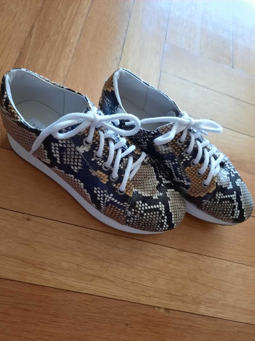 Pantofi sport dama din piele naturala cu imprimeu sarpe, mas.36