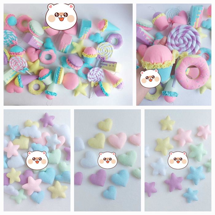 Decoratiuni candy fetru handmade