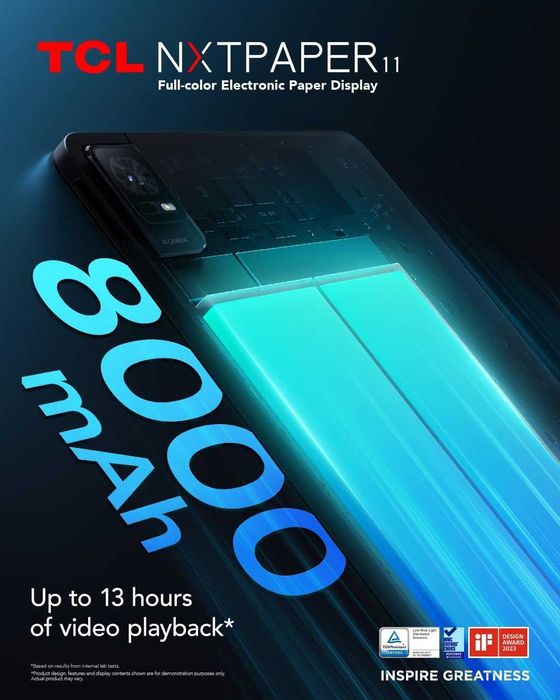 Tableta TCL NXTPAPER 11, Procesor MTK Helio P60T Octa-core,4GB RAM, 128GB, 8MP,sigilat