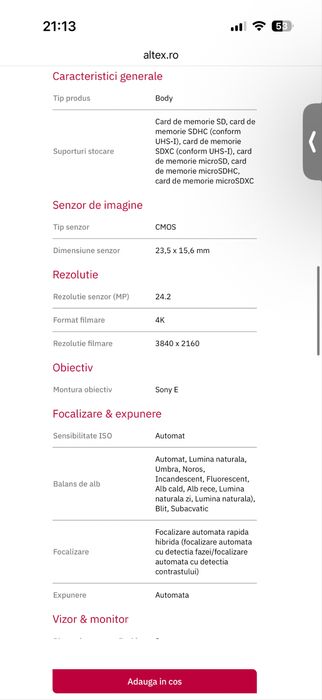 Sony A6400 Kit 18-135mm Aparat Foto Mirrorless