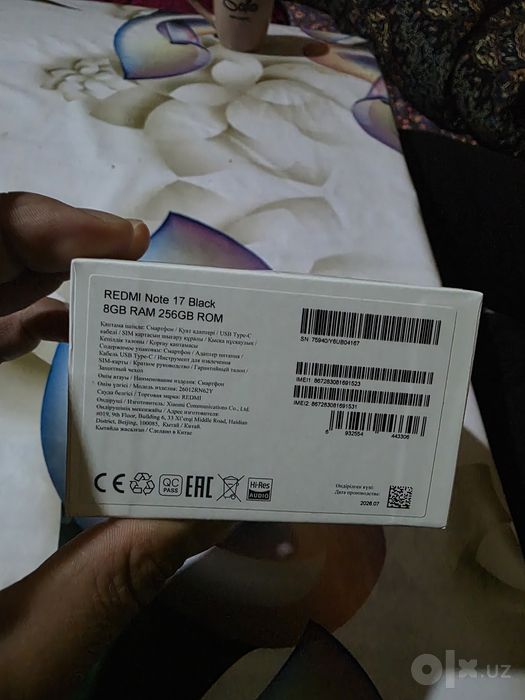 Redmi Note17 256гб yangi karobka