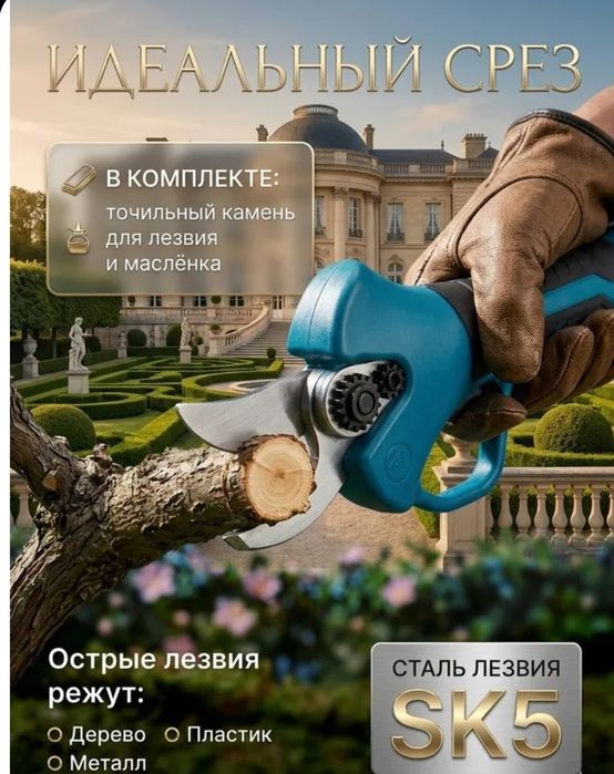 Секатор аккумуляторный TASKO 2Ач