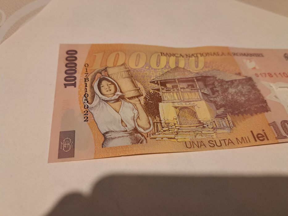 Bancnota Veche Romaneasca 100 000 2001
