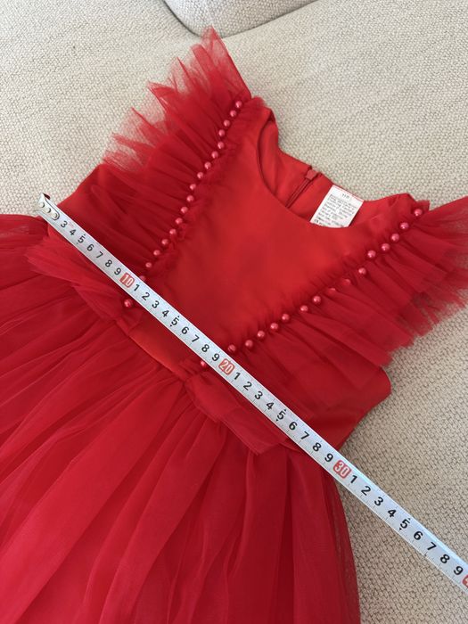 Rochita rosie fetite cu tulle bogat