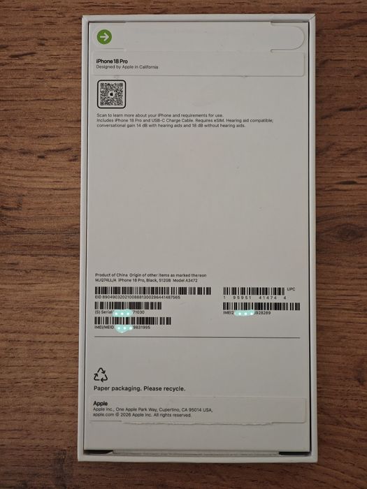 iPhone 18 Pro 512GB ESIM