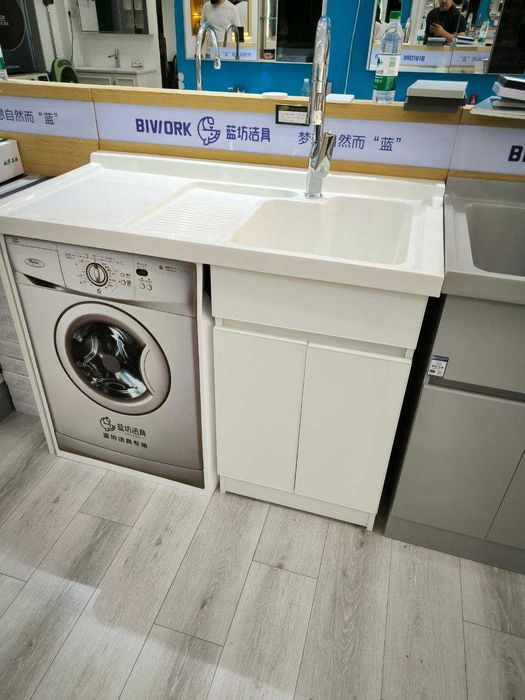 Раковина с тумбой над стиральной машиной. Kir mashina ustiga rakovina