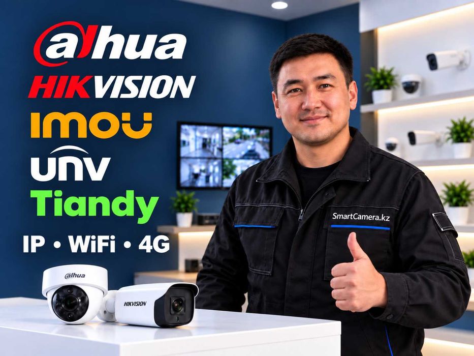 Установка видеонаблюдения Dahua, Hikvision, IMOU, UNV, Tiandy гарантия