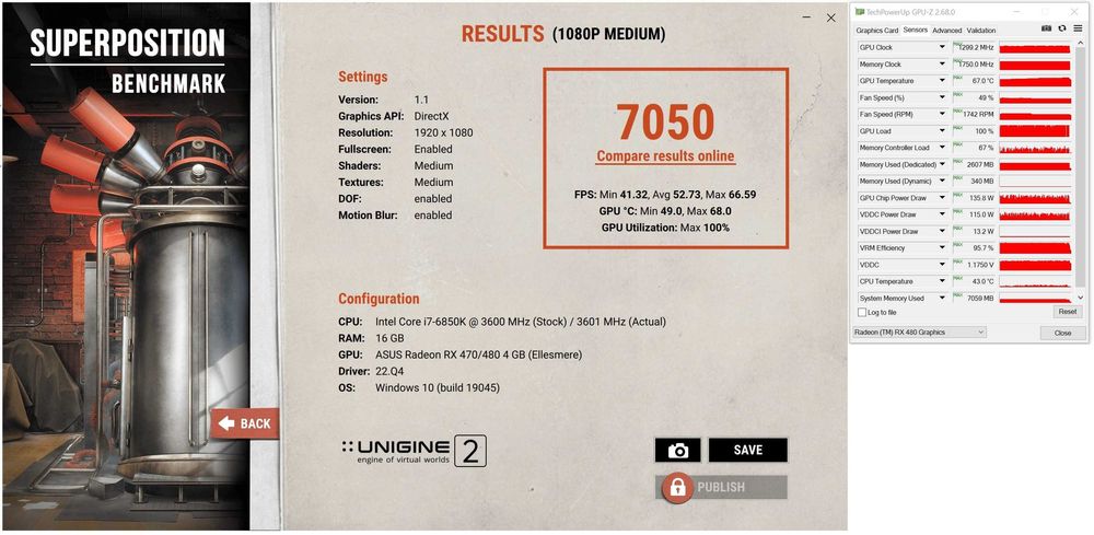 ТОП състояние Видео карта GPU ASUS Radeon RX 480 4GB DUAL OC GDDR5